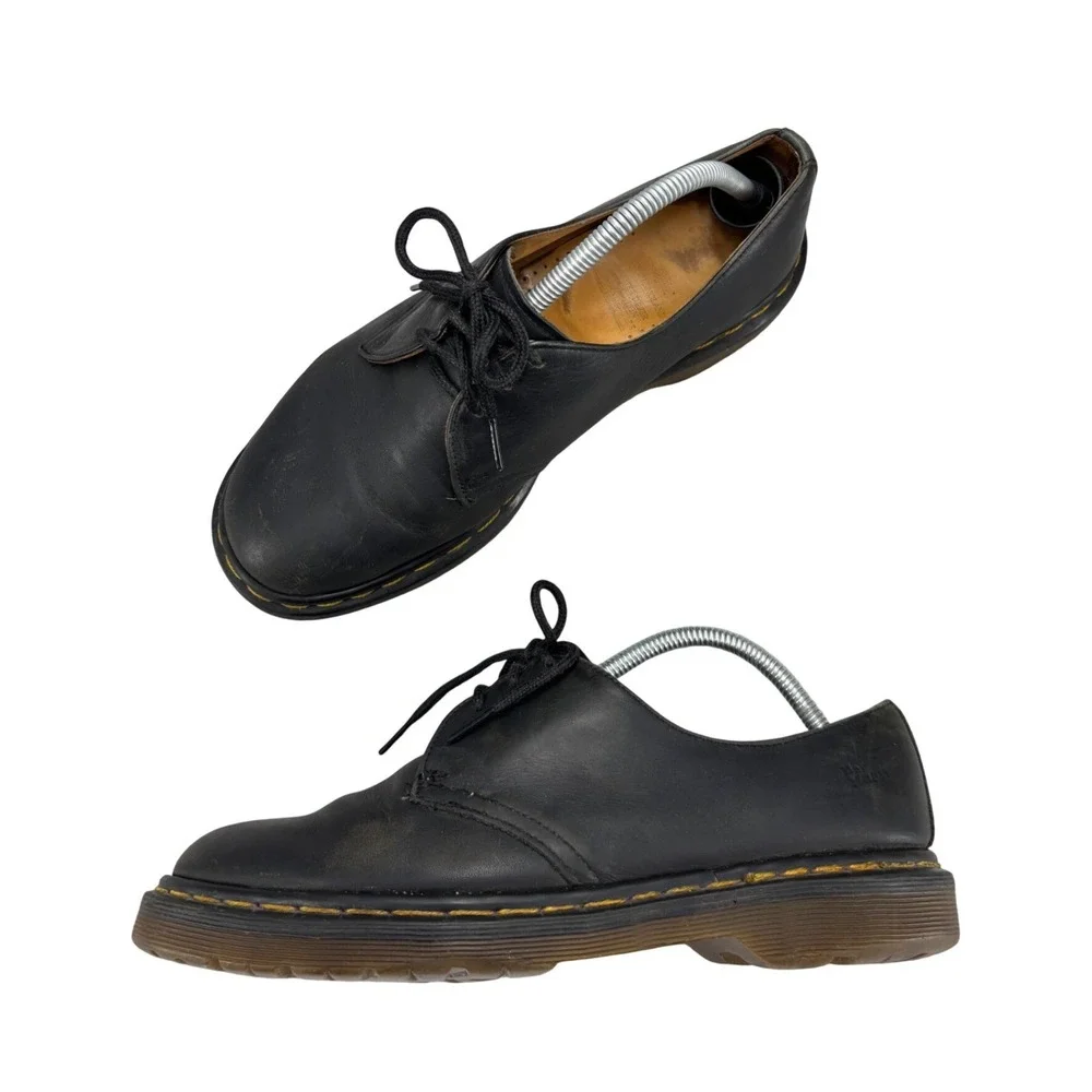 Vintage Dr Martens 1461 MIE Black Leather Derby Shoes 3 Eye Men's UK 9 US 10